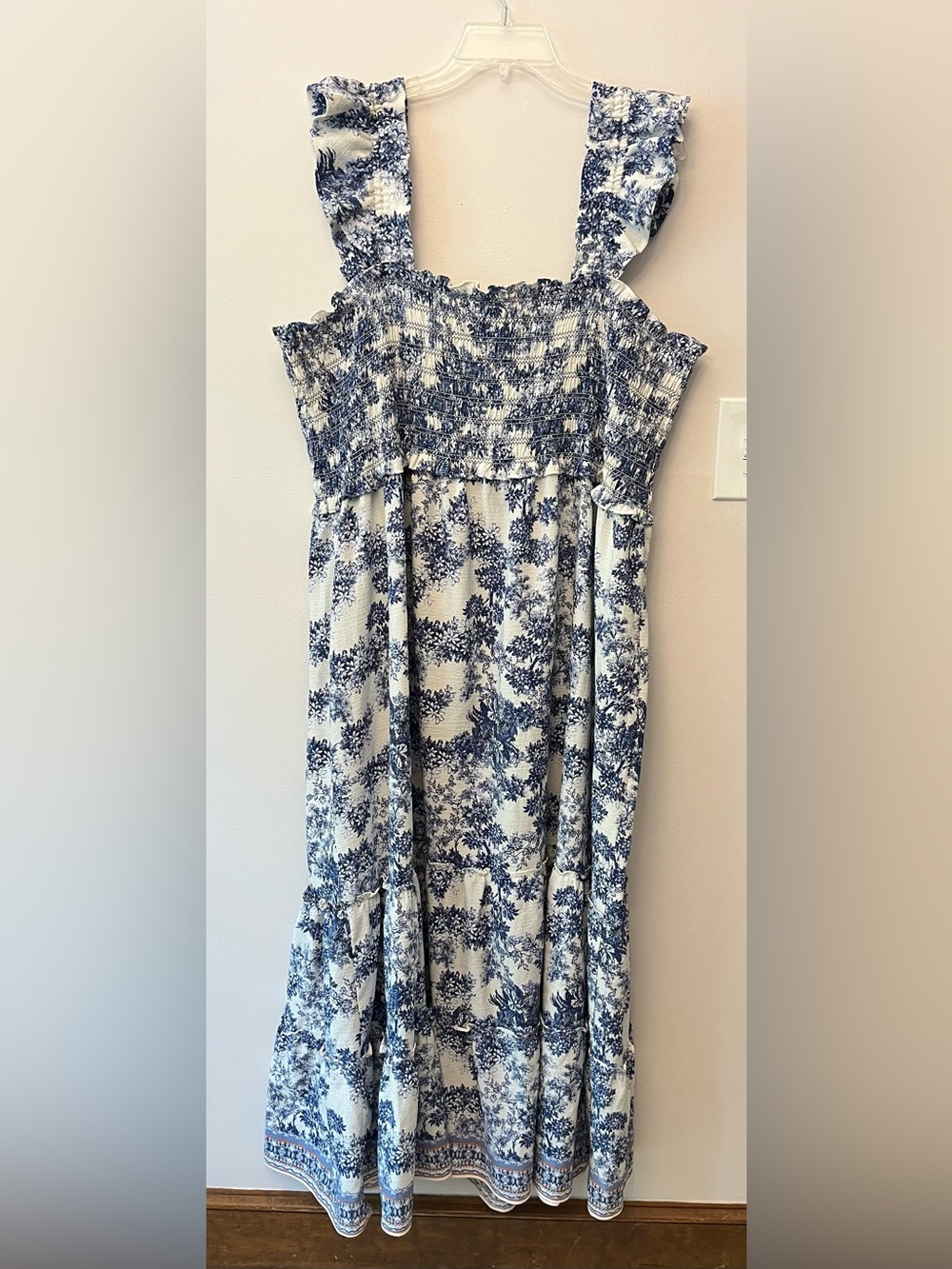 Max Studio London Blue/White Floral Sleeveless Maxi Plus Size 3X